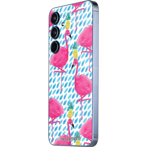 Bouffants and Broken Hearts Party Flamingos Galaxy A35 5G Skin