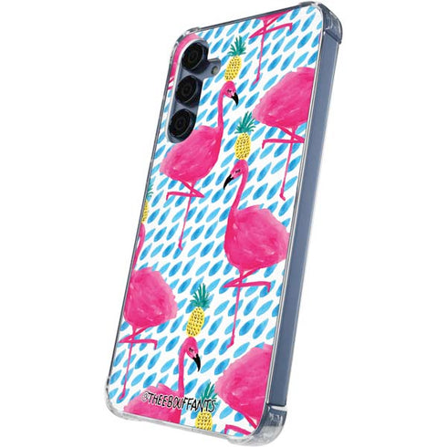 Bouffants and Broken Hearts Party Flamingos Galaxy A55 5G Clear Case