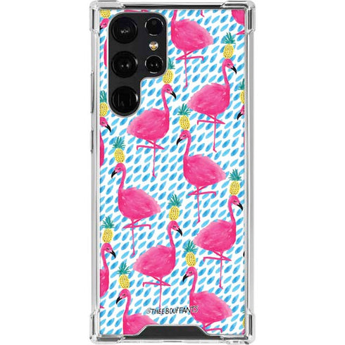 Bouffants and Broken Hearts Party Flamingos Galaxy S23 Ultra Clear Case