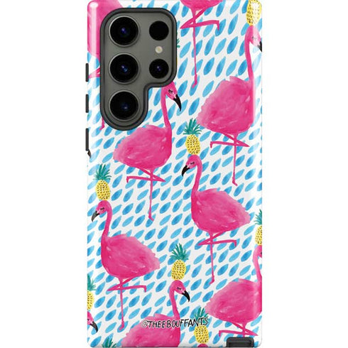 Bouffants and Broken Hearts Party Flamingos Galaxy S23 Ultra Pro Case