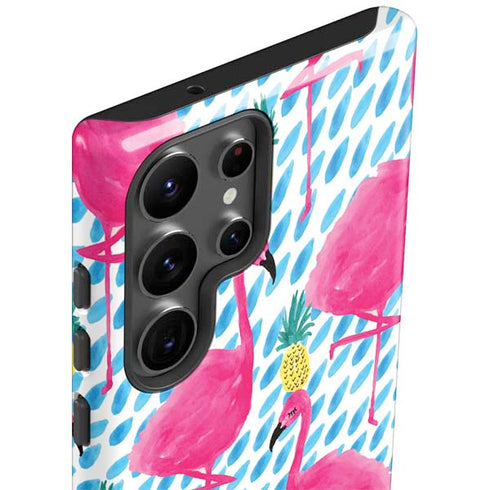 Bouffants and Broken Hearts Party Flamingos Galaxy S23 Ultra Pro Case