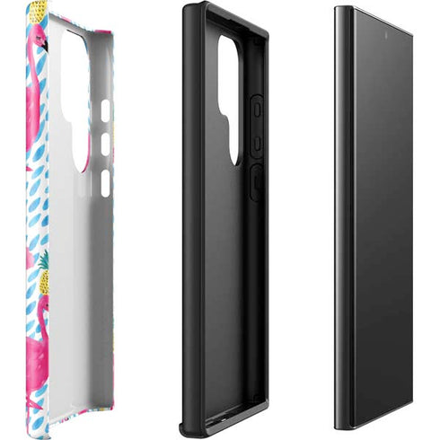 Bouffants and Broken Hearts Party Flamingos Galaxy S23 Ultra Pro Case
