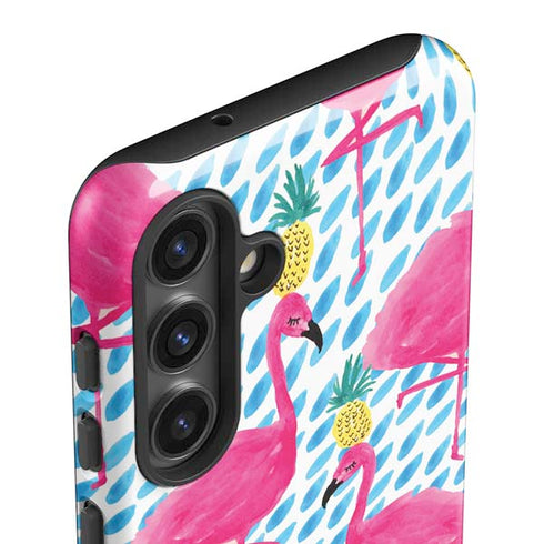Bouffants and Broken Hearts Party Flamingos Galaxy S25 Impact Case