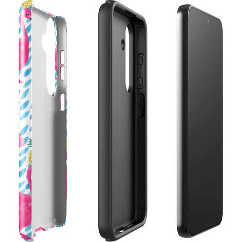 Bouffants and Broken Hearts Party Flamingos Galaxy S25 Impact Case