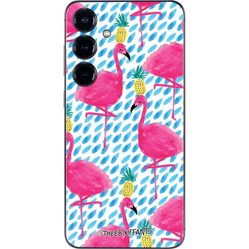 Bouffants and Broken Hearts Party Flamingos Galaxy S25 Plus Skin