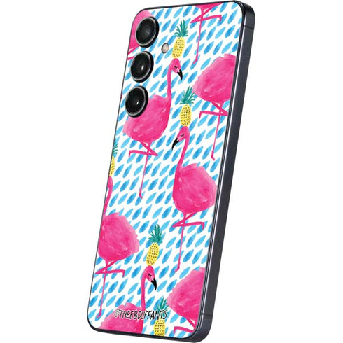 Bouffants and Broken Hearts Party Flamingos Galaxy S25 Plus Skin
