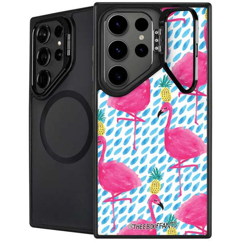 Bouffants and Broken Hearts Party Flamingos Galaxy S24 Ultra Kickstand Case