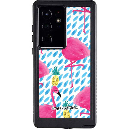 Bouffants and Broken Hearts Party Flamingos Galaxy S24 Ultra Waterproof Case