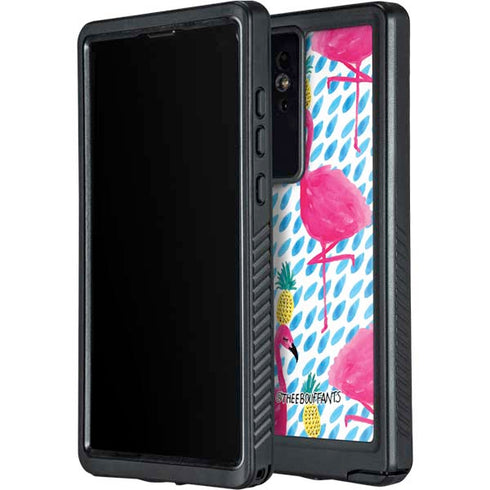 Bouffants and Broken Hearts Party Flamingos Galaxy S24 Ultra Waterproof Case