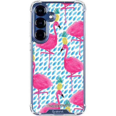 Bouffants and Broken Hearts Party Flamingos Galaxy S25 Clear Case