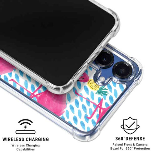 Bouffants and Broken Hearts Party Flamingos Galaxy S25 Clear Case