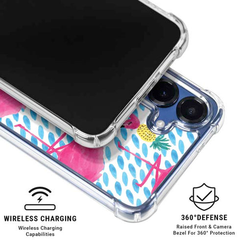 Bouffants and Broken Hearts Party Flamingos Galaxy S25 Plus Clear Case