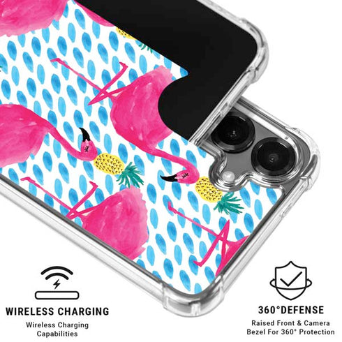 Bouffants and Broken Hearts Party Flamingos Galaxy S26 Plus Clear Case