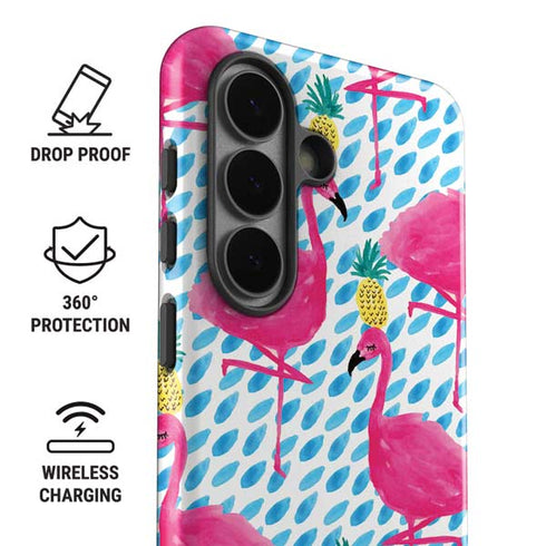 Bouffants and Broken Hearts Party Flamingos Galaxy S26 Plus Impact Case