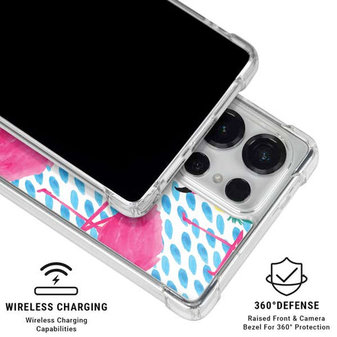 Bouffants and Broken Hearts Party Flamingos Galaxy S26 Ultra Clear Case