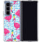 Bouffants and Broken Hearts Party Flamingos Galaxy Z Fold5 5G Clear Case