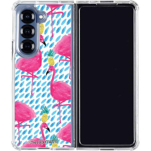 Bouffants and Broken Hearts Party Flamingos Galaxy Z Fold6 Clear Case