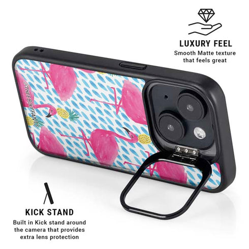 Bouffants and Broken Hearts Party Flamingos iPhone 13 Kickstand Case