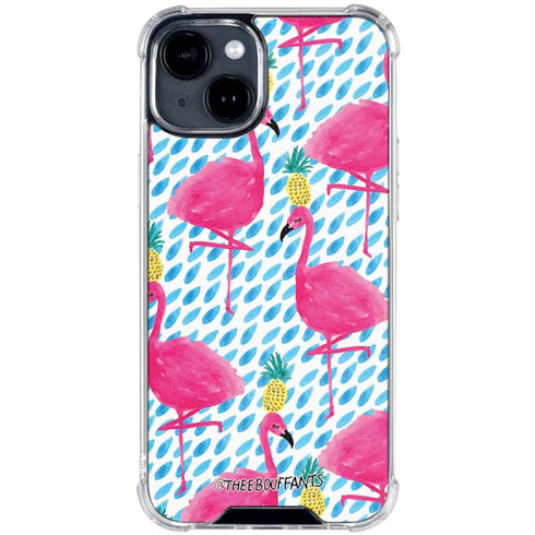 Bouffants and Broken Hearts Party Flamingos iPhone 15 Clear Case