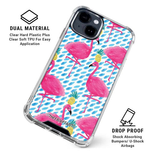 Bouffants and Broken Hearts Party Flamingos iPhone 15 Clear Case