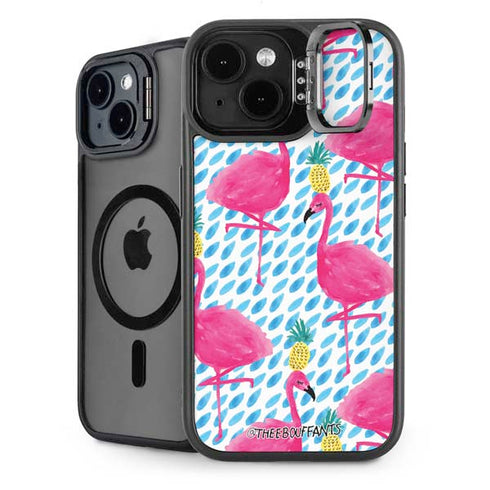 Bouffants and Broken Hearts Party Flamingos iPhone 15 Plus Kickstand Case