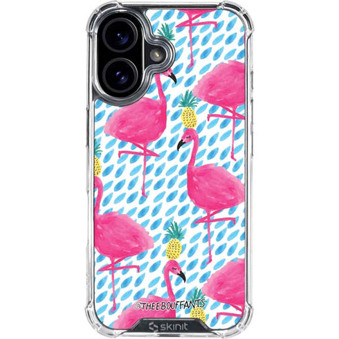 Bouffants and Broken Hearts Party Flamingos iPhone 16 Clear Case
