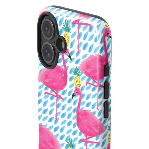 Bouffants and Broken Hearts Party Flamingos iPhone 16 Impact Case