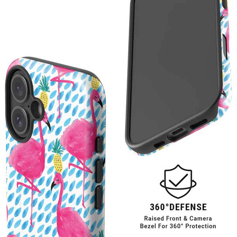 Bouffants and Broken Hearts Party Flamingos iPhone 16 Magsafe Impact Case