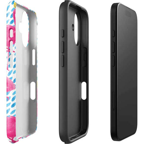 Bouffants and Broken Hearts Party Flamingos iPhone 16 Plus Impact Case