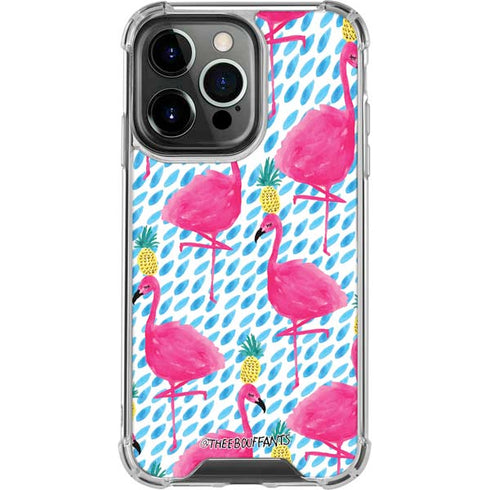 Bouffants and Broken Hearts Party Flamingos iPhone 16 Pro Clear Case