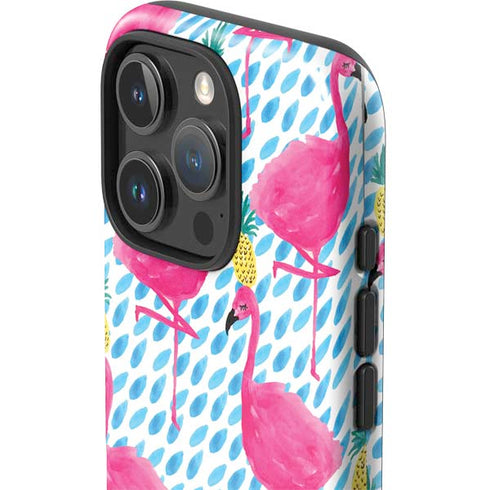 Bouffants and Broken Hearts Party Flamingos iPhone 16 Pro Impact Case