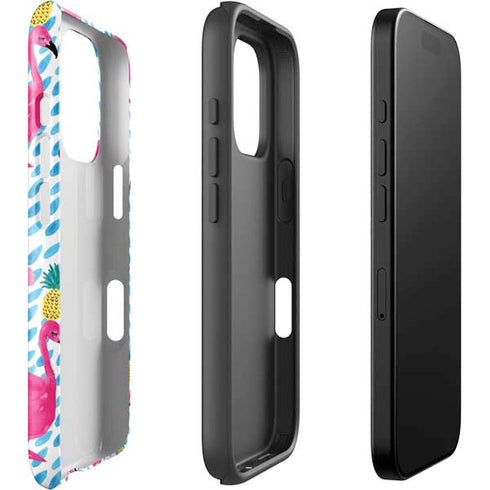 Bouffants and Broken Hearts Party Flamingos iPhone 16 Pro Impact Case