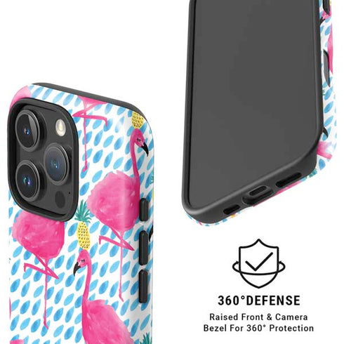 Bouffants and Broken Hearts Party Flamingos iPhone 16 Pro Magsafe Impact Case