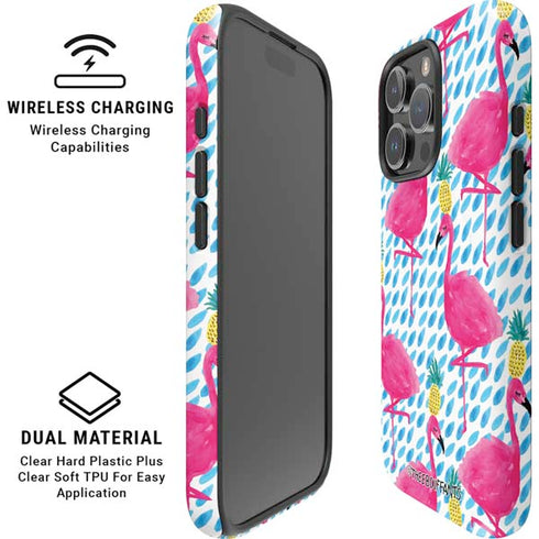 Bouffants and Broken Hearts Party Flamingos iPhone 16 Pro Magsafe Impact Case