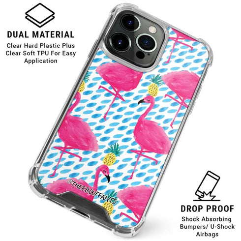 Bouffants and Broken Hearts Party Flamingos iPhone 16 Pro Max Clear Case