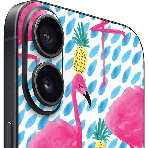 Bouffants and Broken Hearts Party Flamingos iPhone 16 Skin