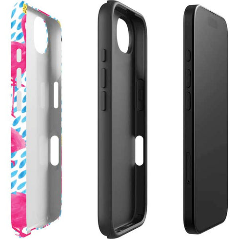 Bouffants and Broken Hearts Party Flamingos iPhone 16e Impact Case