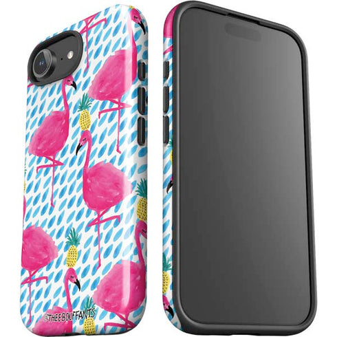 Bouffants and Broken Hearts Party Flamingos iPhone 16e Impact Case