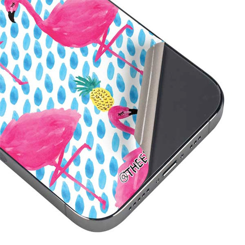 Bouffants and Broken Hearts Party Flamingos iPhone 16e Skin