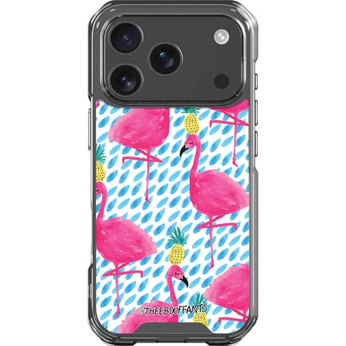 Bouffants and Broken Hearts Party Flamingos iPhone 18 Pro Clear Case
