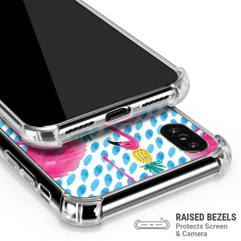 Bouffants and Broken Hearts Party Flamingos iPhone X/XS Clear Case