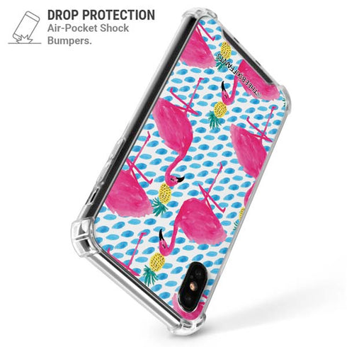 Bouffants and Broken Hearts Party Flamingos iPhone X/XS Clear Case