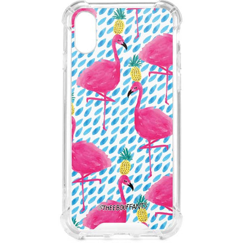 Bouffants and Broken Hearts Party Flamingos iPhone XS Clear Case