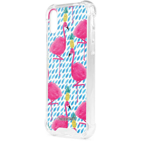 Bouffants and Broken Hearts Party Flamingos iPhone XS Clear Case