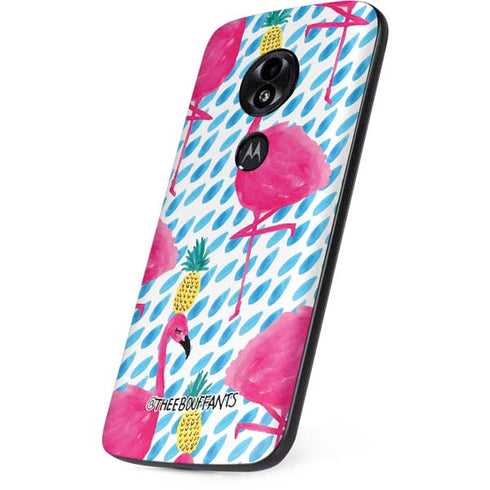 Bouffants and Broken Hearts Party Flamingos Moto E5 Play Skin
