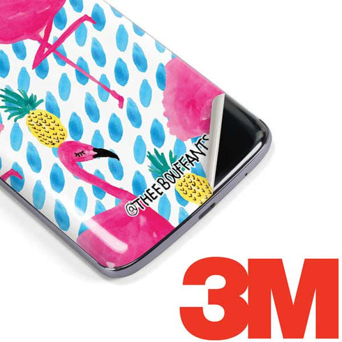 Bouffants and Broken Hearts Party Flamingos Moto E5 Plus Skin