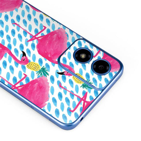 Bouffants and Broken Hearts Party Flamingos Moto G Play 4G (2024) Skin