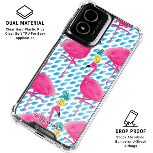 Bouffants and Broken Hearts Party Flamingos Moto G Power 5G (2024) Clear Case