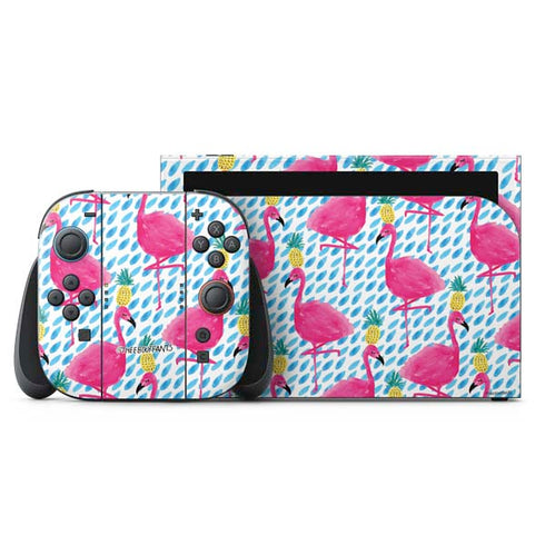 Bouffants and Broken Hearts Party Flamingos Nintendo Skins