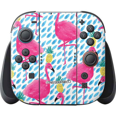 Bouffants and Broken Hearts Party Flamingos Nintendo Switch 2 (2025) Joy-Con Controller Skin
